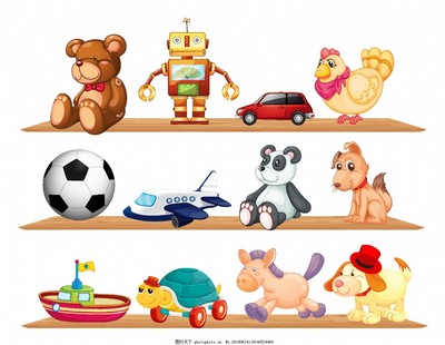兒童屋里的玩具擺設矢量圖